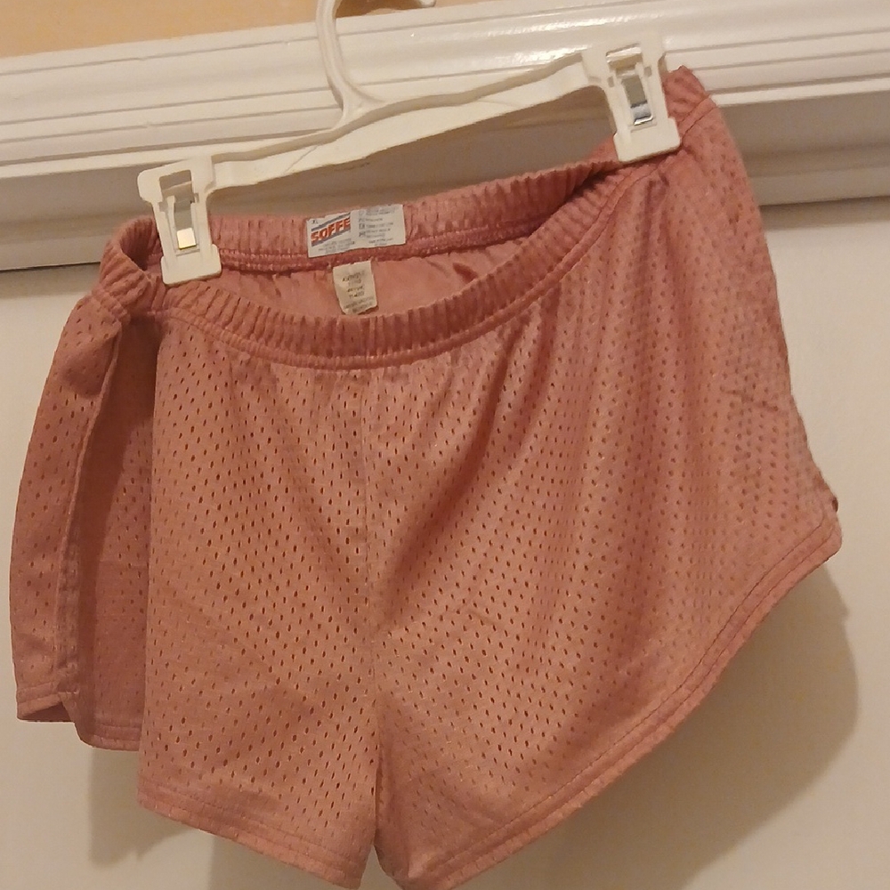 Buff Pink Athletic Mesh Shorts - Picture 2 of 3